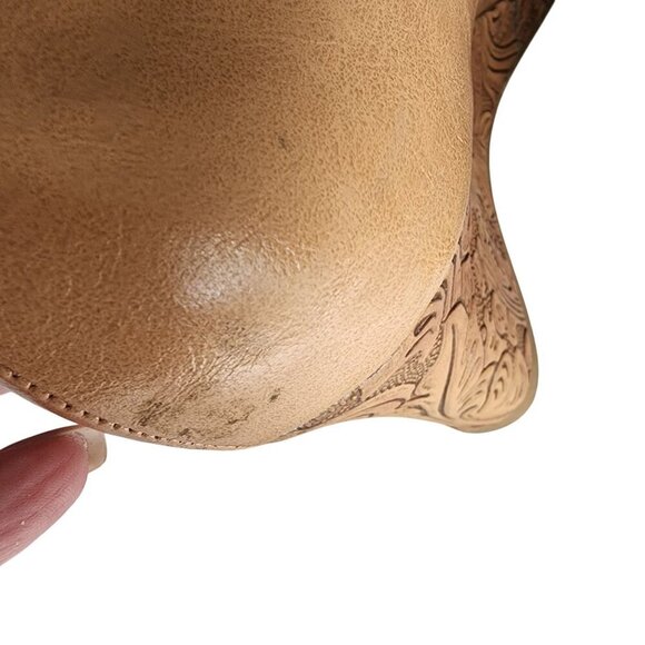 LifeStride Genuine Leather Peep Toe Platform Wedge Heels Tan Size 9 - Picture 7 of 13